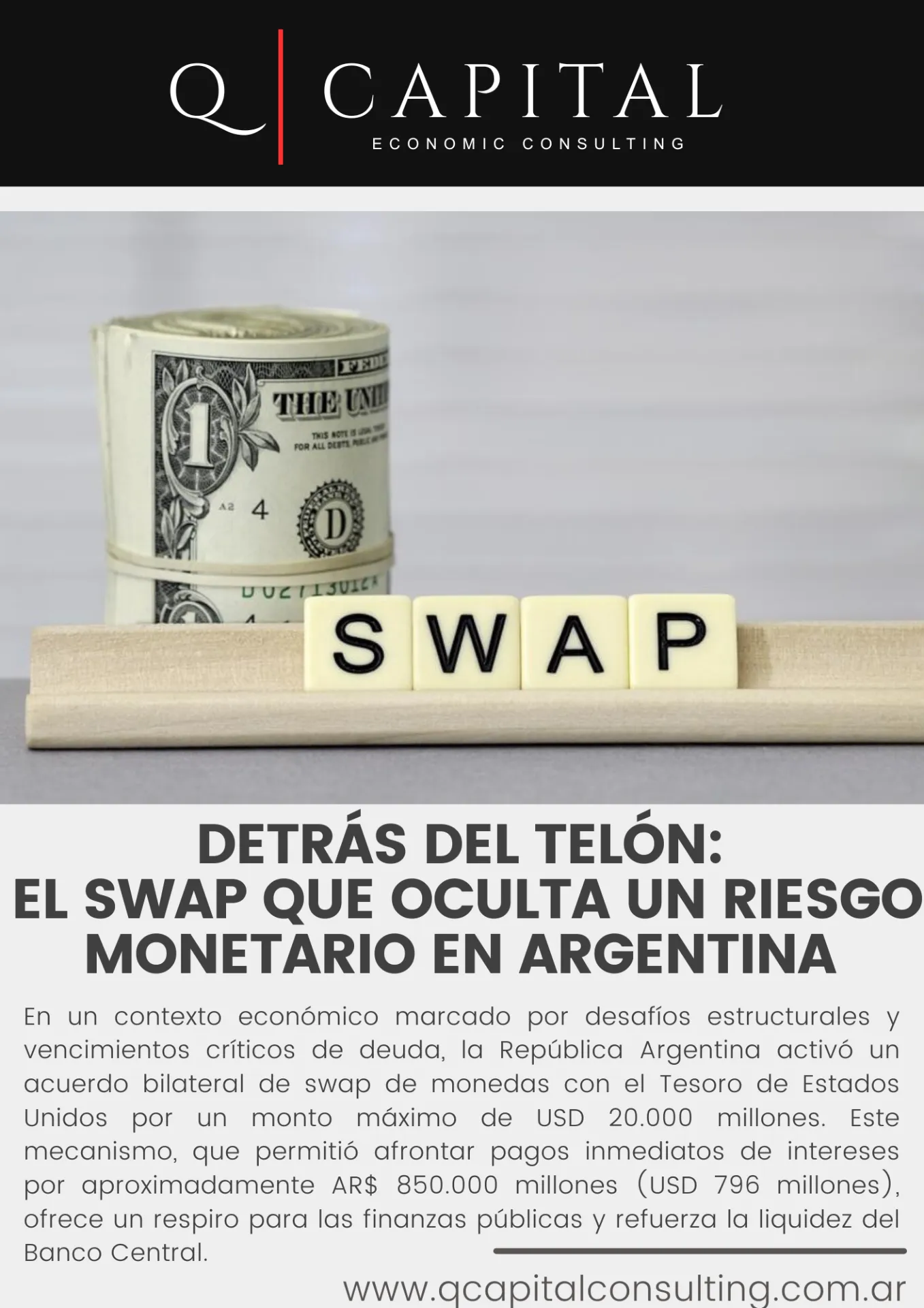 El swap bilateral con el Tesoro de EEUU